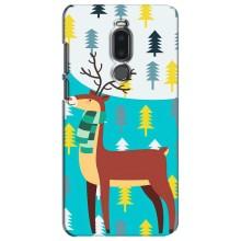 Силиконовый бампер с картинкой животных для Meizu Note 8 (Олень с шарфом)