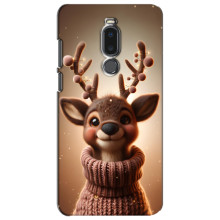 Яскравий чохол для Meizu Note 8 з Зимові Оленята – Олень в светрі