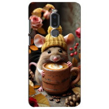 Печатный чехол «Зверята с кофе» для Meizu Note 8 – Медведь с кофе