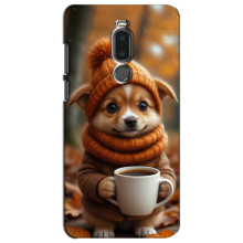 Печатный чехол «Зверята с кофе» для Meizu Note 8 – Песик с кофе