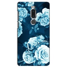 Чехлы (ART) Цветы на Meizu M8/V8 (VPrint) (Голубые Бутоны)