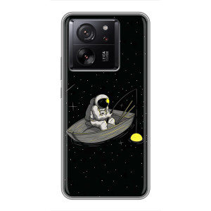 Силиконовый Чехол с принтом "Космонавты" на Meizu 22 – Космонавт на рыбалке
