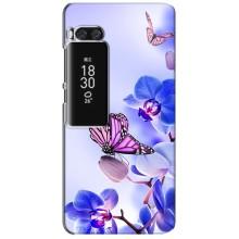 Чохли з квітами для Meizu Pro 7 Plus (VPrint) (Метелик на квітах)