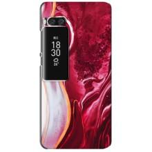 Чохол для Мейзу Про 7 Плюс - з принтом (Дизайнерські) (AlphaPrint) (Мрамор червоний)