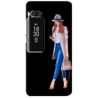 Чехол с картинкой Модные Девчонки Meizu Pro 7 Plus (Девушка со смартфоном)