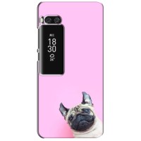 Бампер для Meizu Pro 7 Plus с картинкой "Песики" (Собака на розовом)