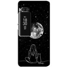 Чохол з малюнком кіт на Meizu Pro 7 Plus – Дівчина з котом