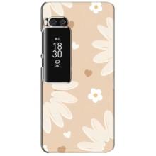 Чехол с цветочным принтом на Мейзу Про 7 Плюс – Бежевые цветы