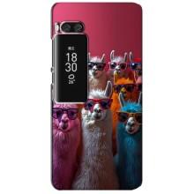 Чехол с принтом стильные животные для Мейзу Про 7 Плюс – Ламы в очках