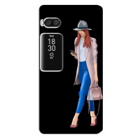 Чехол с картинкой Модные Девчонки Meizu Pro 7 (Девушка со смартфоном)