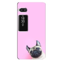 Бампер для Meizu Pro 7 с картинкой "Песики" (Собака на розовом)
