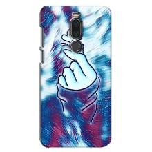 Чехол с принтом для Meizu X8 (AlphaPrint - Знак сердечка)
