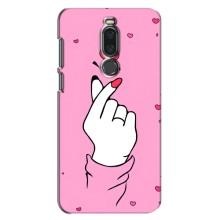 Чехол с принтом для Meizu X8 (AlphaPrint - Знак сердечка)