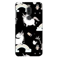 Чехол Unicorn на Meizu X8 (Единорог с кофе)