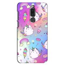 Чехол Unicorn на Meizu X8 (Радуга и Единорог)