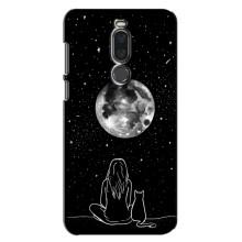 Чехол с рисунком кот на Meizu X8 – Девушка с котом