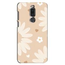 Чехол с цветочным принтом на Мейзу Х8 – Бежевые цветы