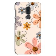 Чехол с цветочным принтом на Мейзу Х8 – Разноцветные цветы