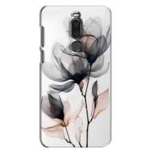 Чехол с цветочным принтом на Мейзу Х8 – Цветы на белом