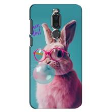 Чехол с принтом стильные животные для Мейзу Х8 (Кролик в очках)