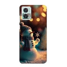 Чехлы на Новый Год Motorola Edge 30 Neo – Снеговик праздничный