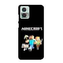 Чехол Майнкрафт на Motorola Edge 30 Neo (AlphaPrint) Minecraft (герои Minecraft)