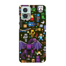 Чехол Майнкрафт на Motorola Edge 30 Neo (AlphaPrint) Minecraft (Коллаж Майнкрафт)