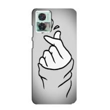 Чехол с принтом для Motorola Edge 30 Neo (AlphaPrint - Знак сердечка)
