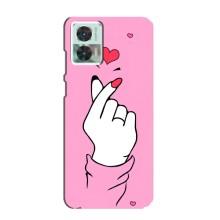 Чехол с принтом для Motorola Edge 30 Neo (AlphaPrint - Знак сердечка)
