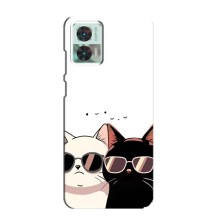 Чехол с рисунком кот на Motorola Edge 30 Neo (Коты в очках)