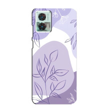 Силиконовый чехол с принтом в цветах на Motorola Edge 30 Neo – Фиолетовый дизайн
