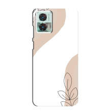 Силиконовый чехол с принтом в цветах на Motorola Edge 30 Neo – Нюдовый дизайн