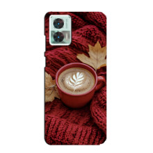 Чехол с уникальным дизайном «Осень с кофе» для Motorola Edge 30 Neo – Кофе на пледе