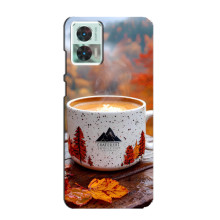 Чехол с уникальным дизайном «Осень с кофе» для Motorola Edge 30 Neo – Кофе на природе