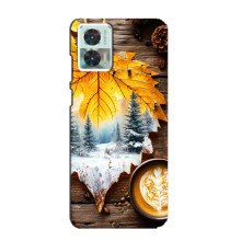Чехол с уникальным дизайном «Осень с кофе» для Motorola Edge 30 Neo – Осенне-зимнее кофе
