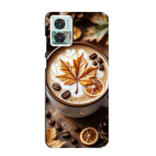 Чехол с уникальным дизайном «Осень с кофе» для Motorola Edge 30 Neo – Пряный кофе