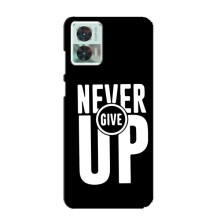 Силиконовый Чехол на Motorola Edge 30 Neo с картинкой Nike (Never Give UP)