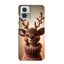 Яскравий чохол для Motorola Edge 30 Neo з Зимові Оленята – Олень в светрі