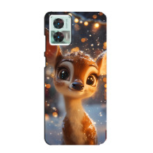 Яскравий чохол для Motorola Edge 30 Neo з Зимові Оленята – Оленятко серед герлянд