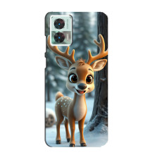 Яскравий чохол для Motorola Edge 30 Neo з Зимові Оленята – Оленятко в лісі