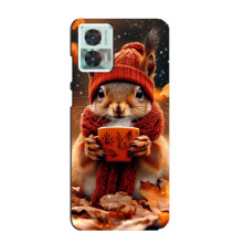 Печатный чехол «Зверята с кофе» для Motorola Edge 30 Neo – Белка с кофе