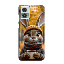 Печатный чехол «Зверята с кофе» для Motorola Edge 30 Neo