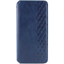 Кожаный чехол книжка GETMAN Cubic (PU) для Motorola Edge 40 (Синий)