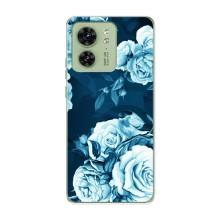 Чехлы (ART) Цветы на Motorola Edge 40 (VPrint) (Голубые Бутоны)