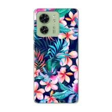 Чехол для Мото Ейдж 40 - с принтом (Дизайнерские) (AlphaPrint) (Красочные цветы)
