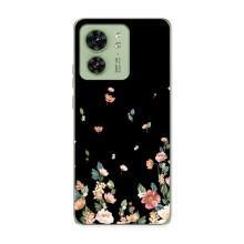 Чехол для Мото Ейдж 40 - с принтом (Дизайнерские) (AlphaPrint) (Маленькие цветы)