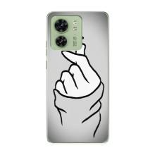 Чехол с принтом для Motorola Edge 40 (AlphaPrint - Знак сердечка)