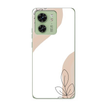 Силиконовый чехол с принтом в цветах на Motorola Edge 40 – Нюдовый дизайн