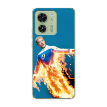 Чехол с принтом Фантастическая четверка для Motorola Edge 40 – Человек-Факел