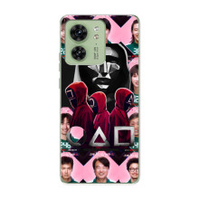 Чехол Гра в кальмара для Motorola Edge 40 – Персонажи игры кальмара